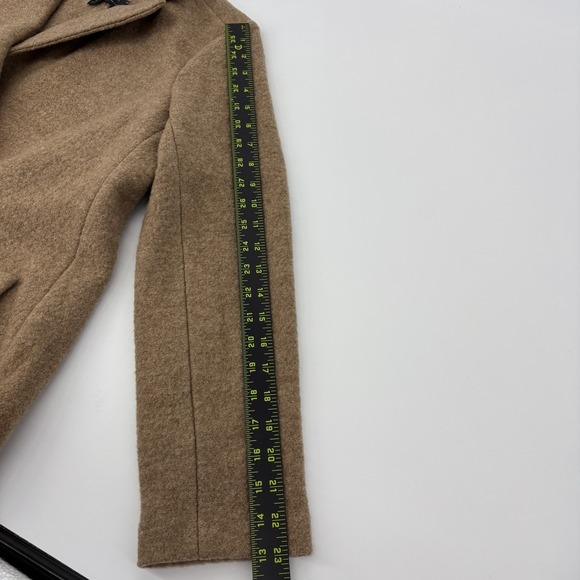 J.Crew Daphne Topcoat Camel Brown Italian Boiled Wool Pea Coat Women Size 4 $228 - Picture 8 of 9